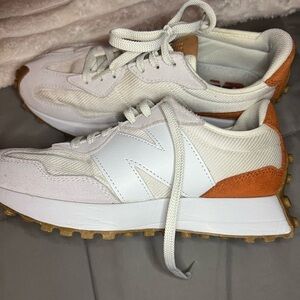 New Balance classics 327. White Cream and tan. Women’s 8.